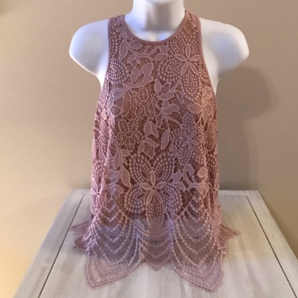 White Nude Racerback Tank with White Overlay